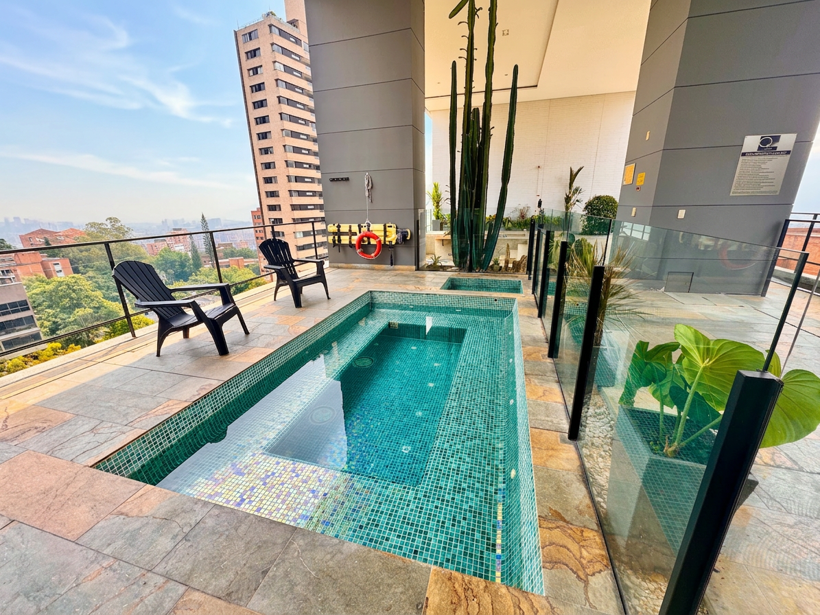 Apto Luxury Poblado | Jacuzzi | Pool | BBQ | Gym | SteamRoom
